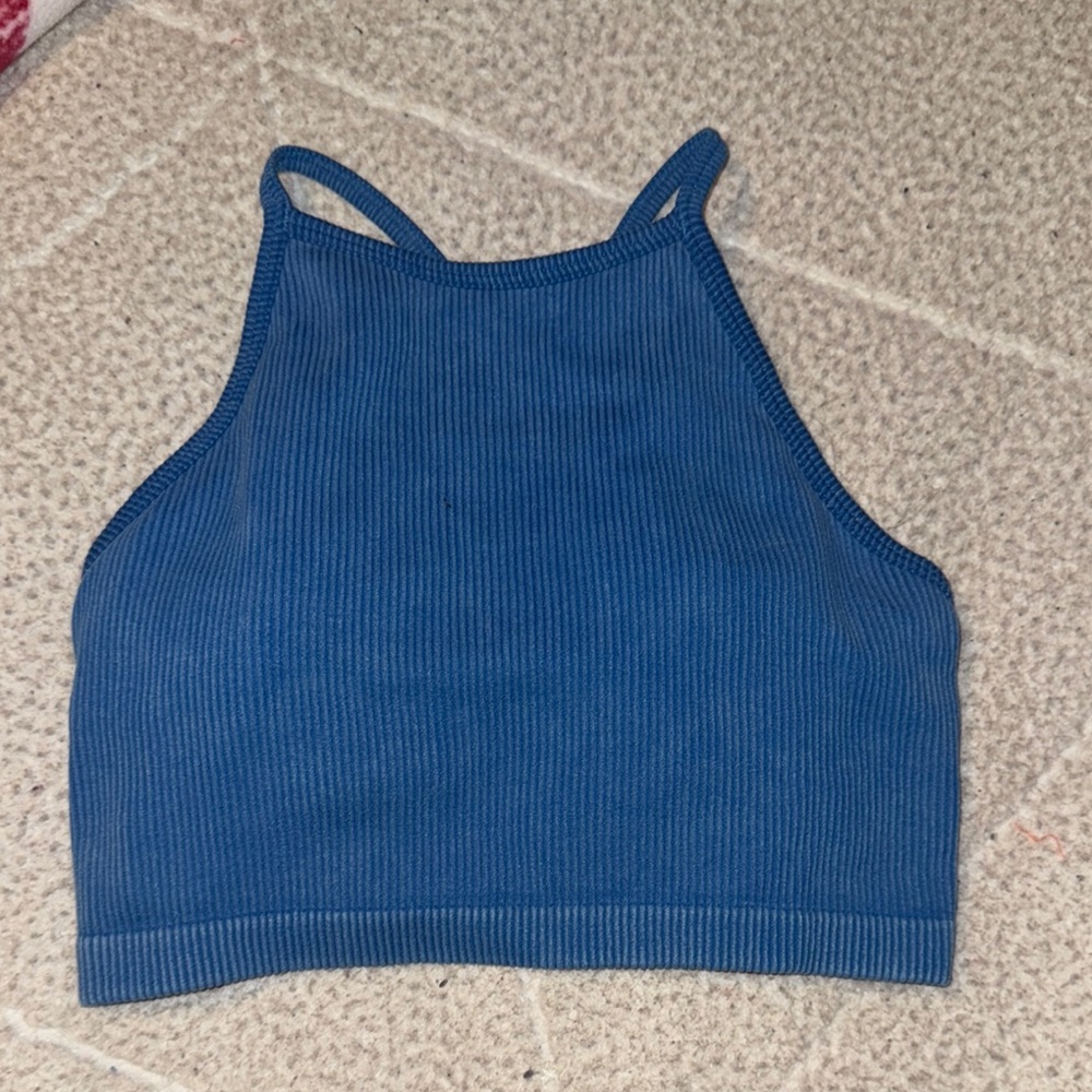 JoyLab Blue Ribbed Tank Top